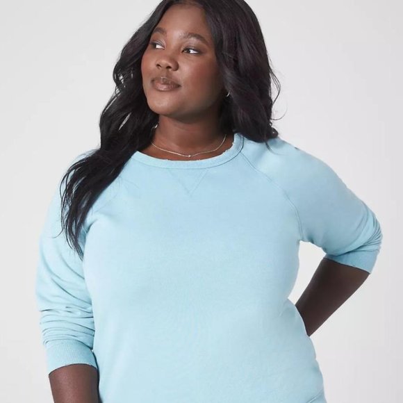 Lane Bryant Classic Raglan Sleeve Sweatshirt Tee Aquifer 18/20 - Picture 1 of 3